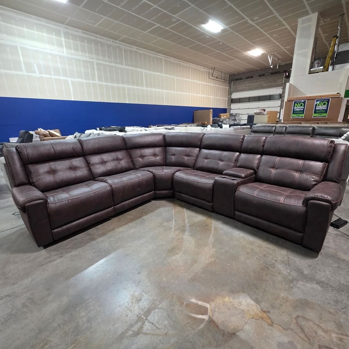 DARK BROWN 6PC POWER RECLINING SECTIONAL