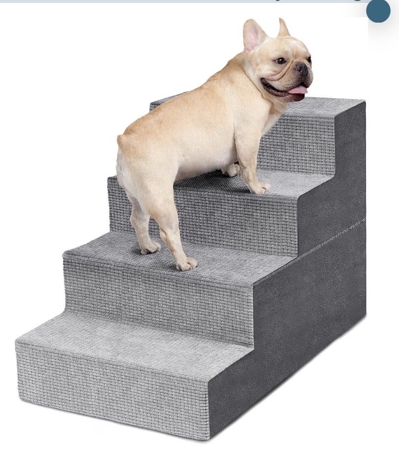 Dog Stairs for Small Dogs, 4-Step Dog Steps