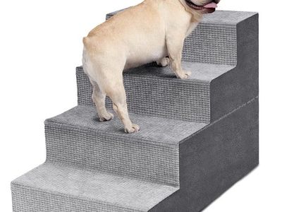 Dog Stairs for Small Dogs, 4-Step Dog Steps