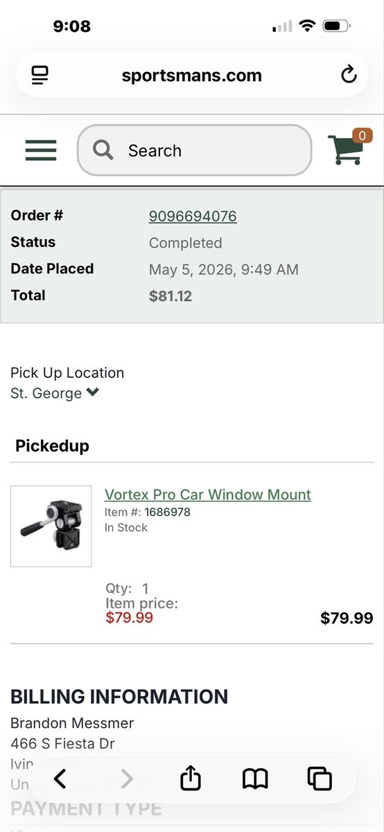 Vortex Pro Car Window Mount - Secure & Stable Optics Support