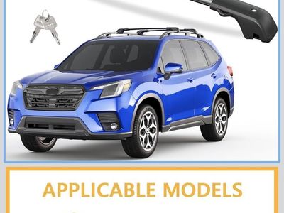 ROOF RACK SYSTEM Lockable Black Cross Bars for Subaru Forester Roof Rails