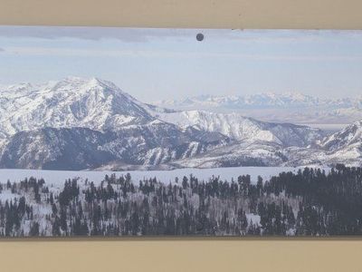 Snowy Mountain Landscape Art Print Wall Decor Large Panoramic Print by Richard Caldwell. View toward Snow Basin.