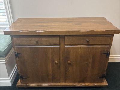 Rustic Wood Cabinet with 2 Drawers & 2 Doors - Versatile Storage for Any Room