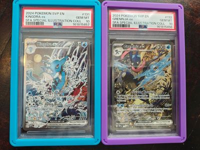 PSA 10 Grenjina and Kingdra Black Star Promos - Pokemon Shrouded Fable (Sequential Labels)