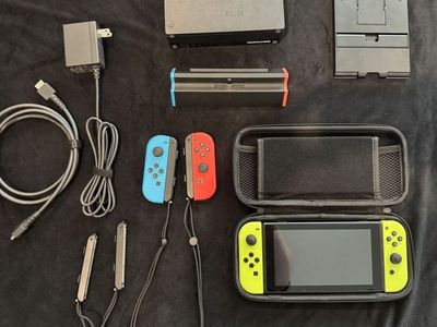 Nintendo Switch Bundle – 2 Joy-Con Sets, Travel Dock, Case & Extras