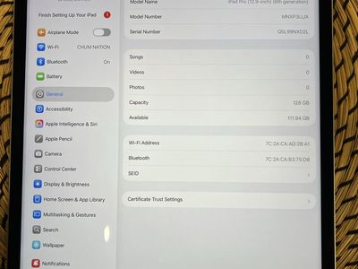 12.9" Ipad Pro 128gb