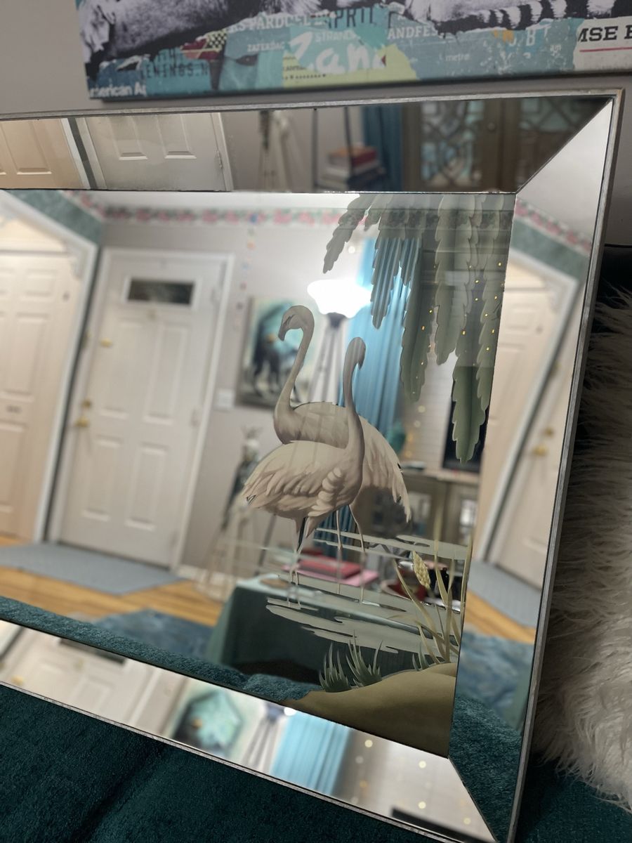 Art Deco Turner lithograph print in original mirrored  frame.