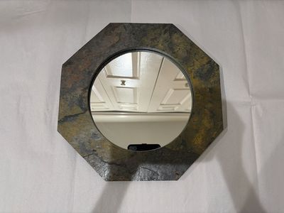 Octagonal Wall Mirror with Natural Slate Stone Frame