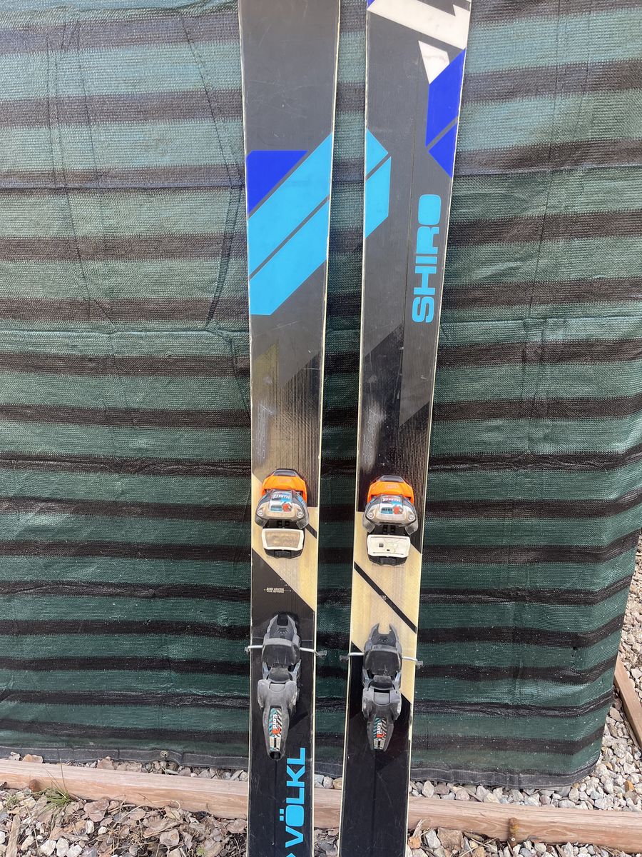 Volkl Shiro 183 powder skis with Marker Lord binding