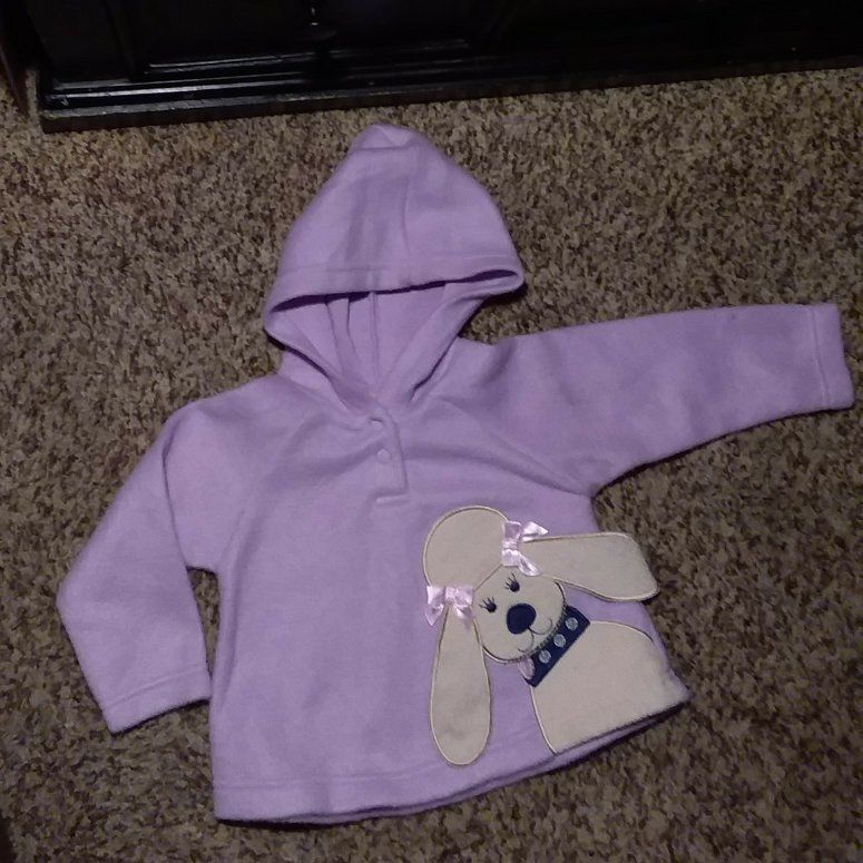 ADORABLE POODLE ON  LAVENDER FLEECE JACKET..12 MO