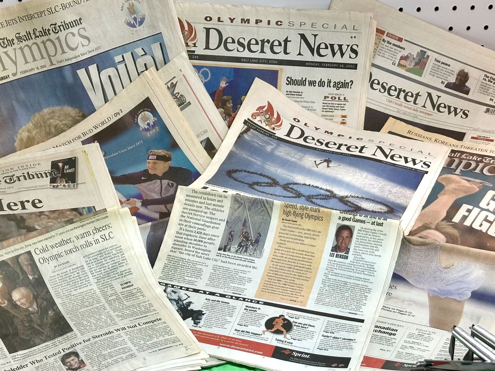 Stack Of 2002 Newspapers With 2002 Olympics