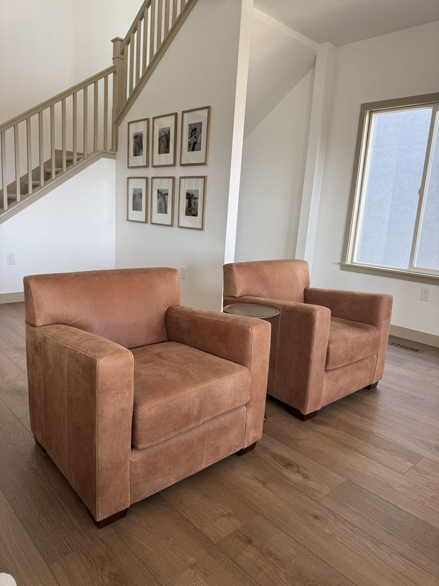 Pottery Barn Leather Chairs