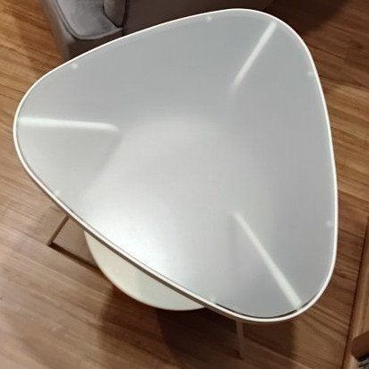 Modern White Triangular End Table 