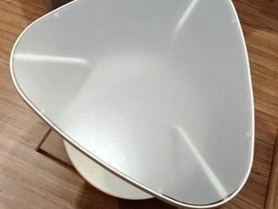 Modern White Triangular End Table