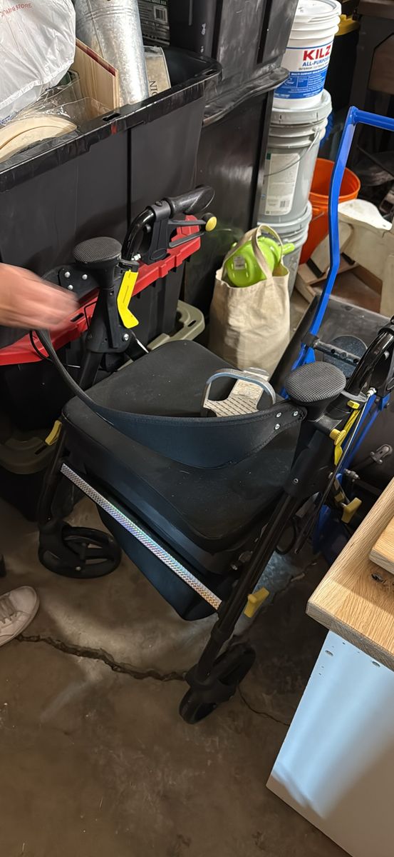 Unbranded Foldable Push Walker for Adults - Mobility Aid with Seat