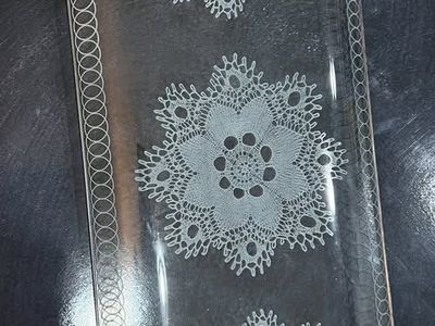 Vintage Handcrafted Elegant Lace Etched Glass Tray from the 1960s- made in Germany