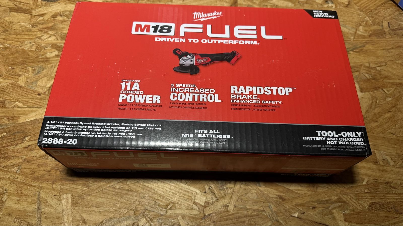 M18 FUEL 18V Lithium-Ion Brushless Cordless 4-1/2 in./5 in. Grinder with Variable Speed & Paddle Switch (Tool-Only)