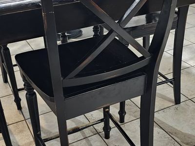 Black 5ft table and four chairs