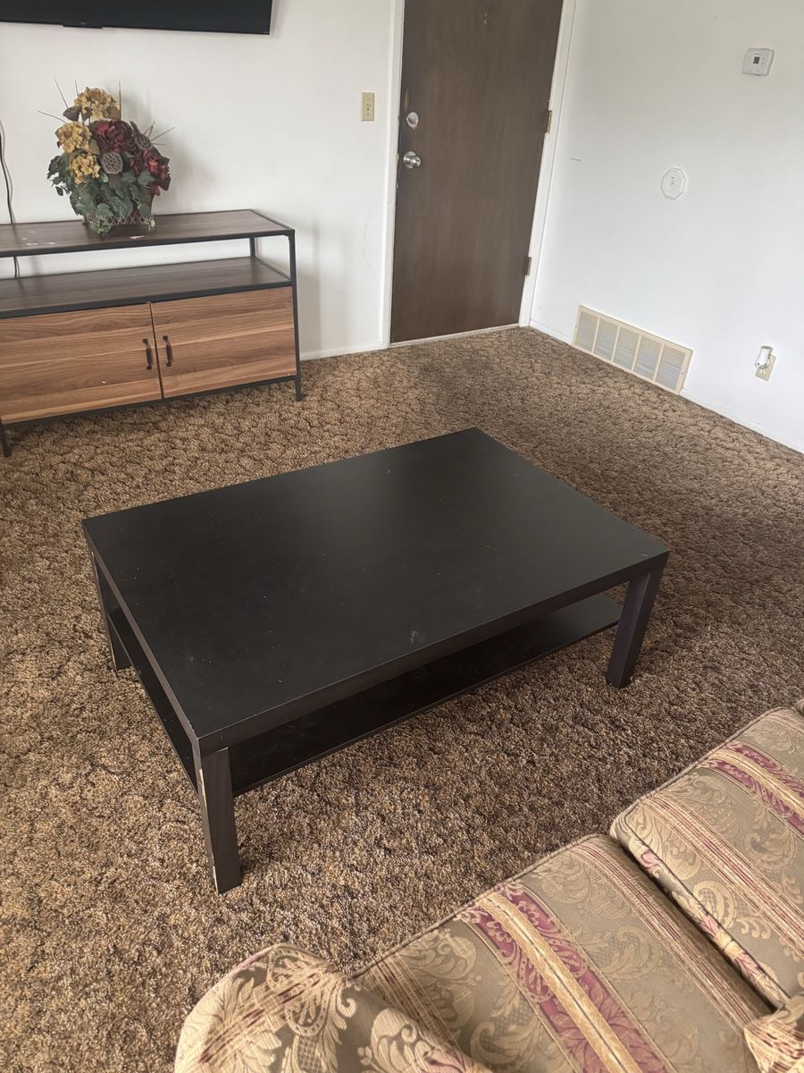 Black Coffee Table with Lower Shelf Used