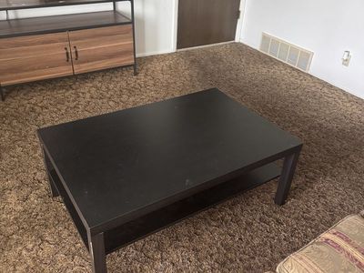 Black Coffee Table with Lower Shelf Used