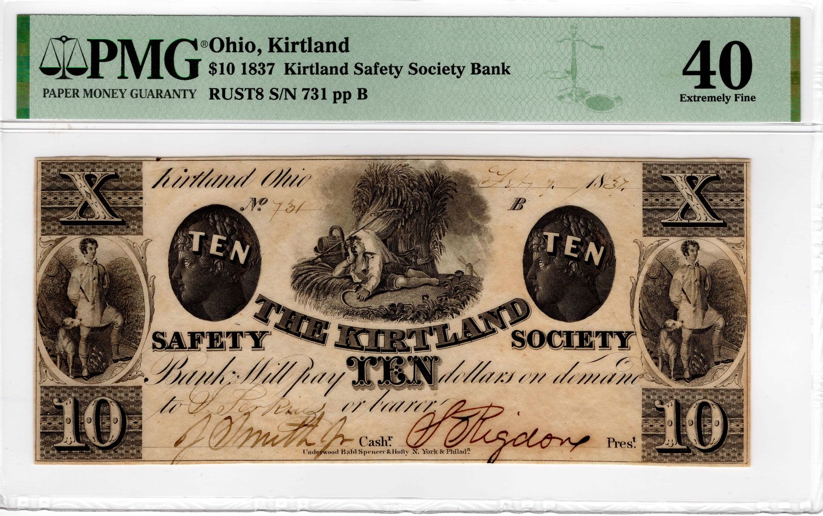Kirtland Safety Society $10 Bank Note