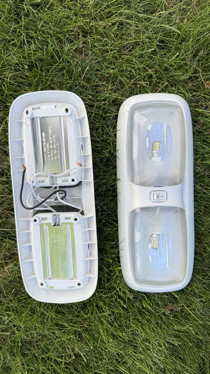 RV LED Interior Dome Lights - Bright White Replacement Fixtures with On/Off Switch (Pair)
