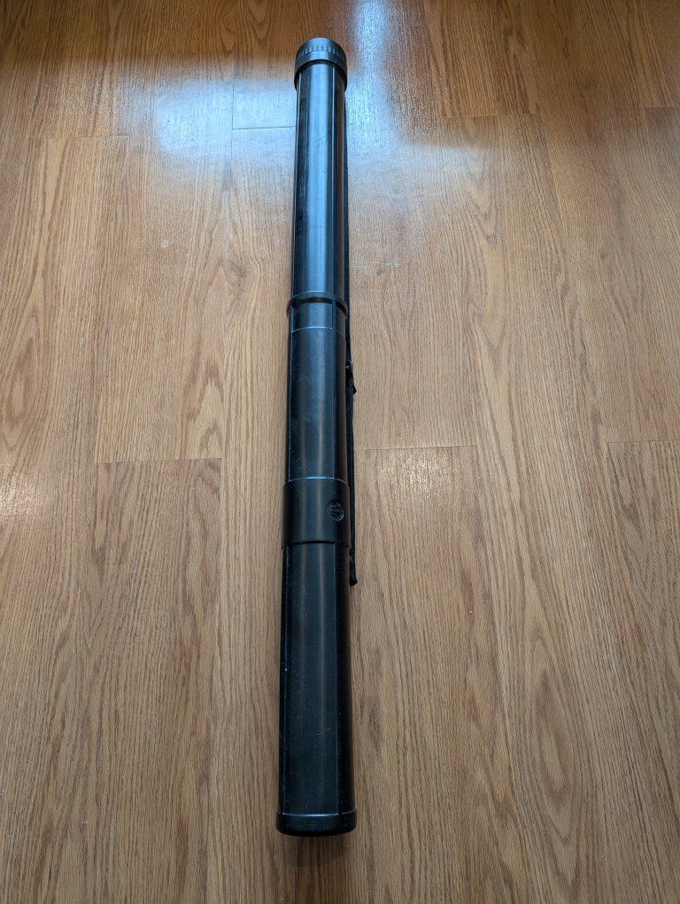 Adjustable Black Plastic Document Poster Art Storage Tube with Shoulder Strap