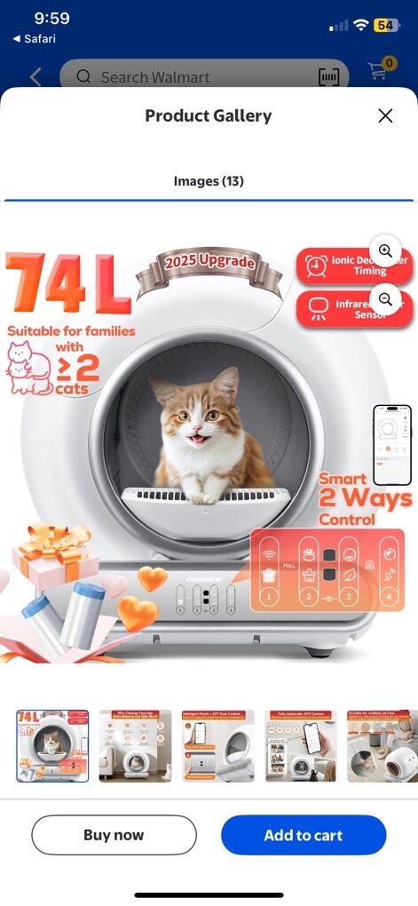 NEW Famistar Self Cleaning Cat Litter Box