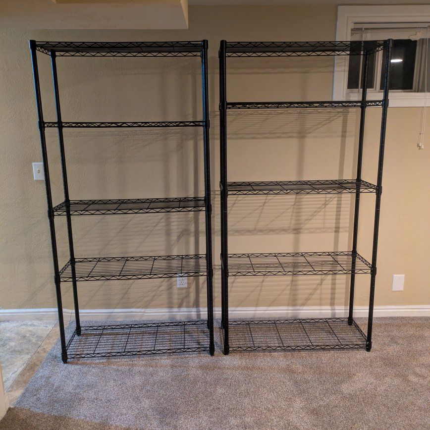 Metal shelves