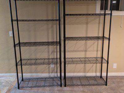 Metal shelves