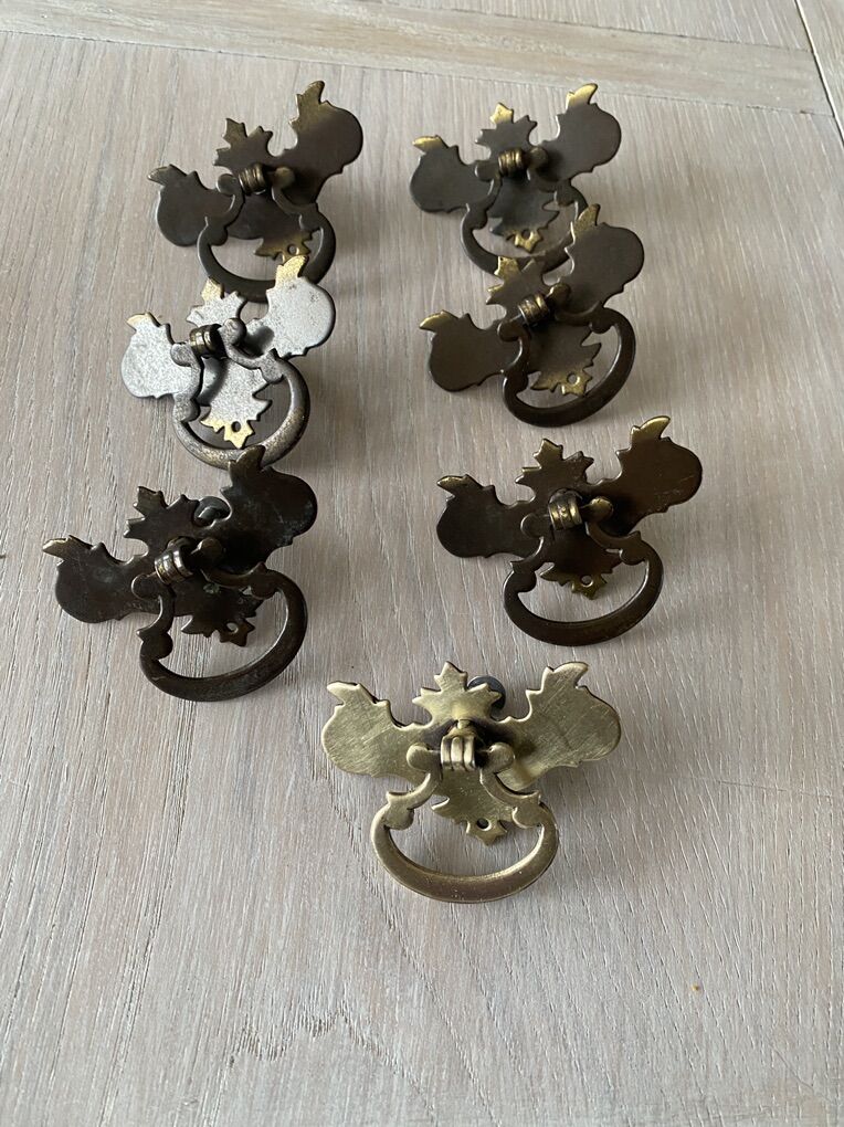 7- Chippendale Single-Post Brass Pull - 2 1/2 W