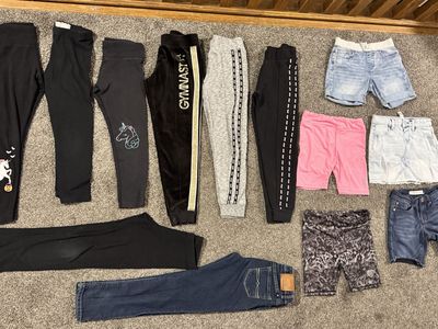 Cute leggings, shorts, size 8 girls, 1 lucky jeans