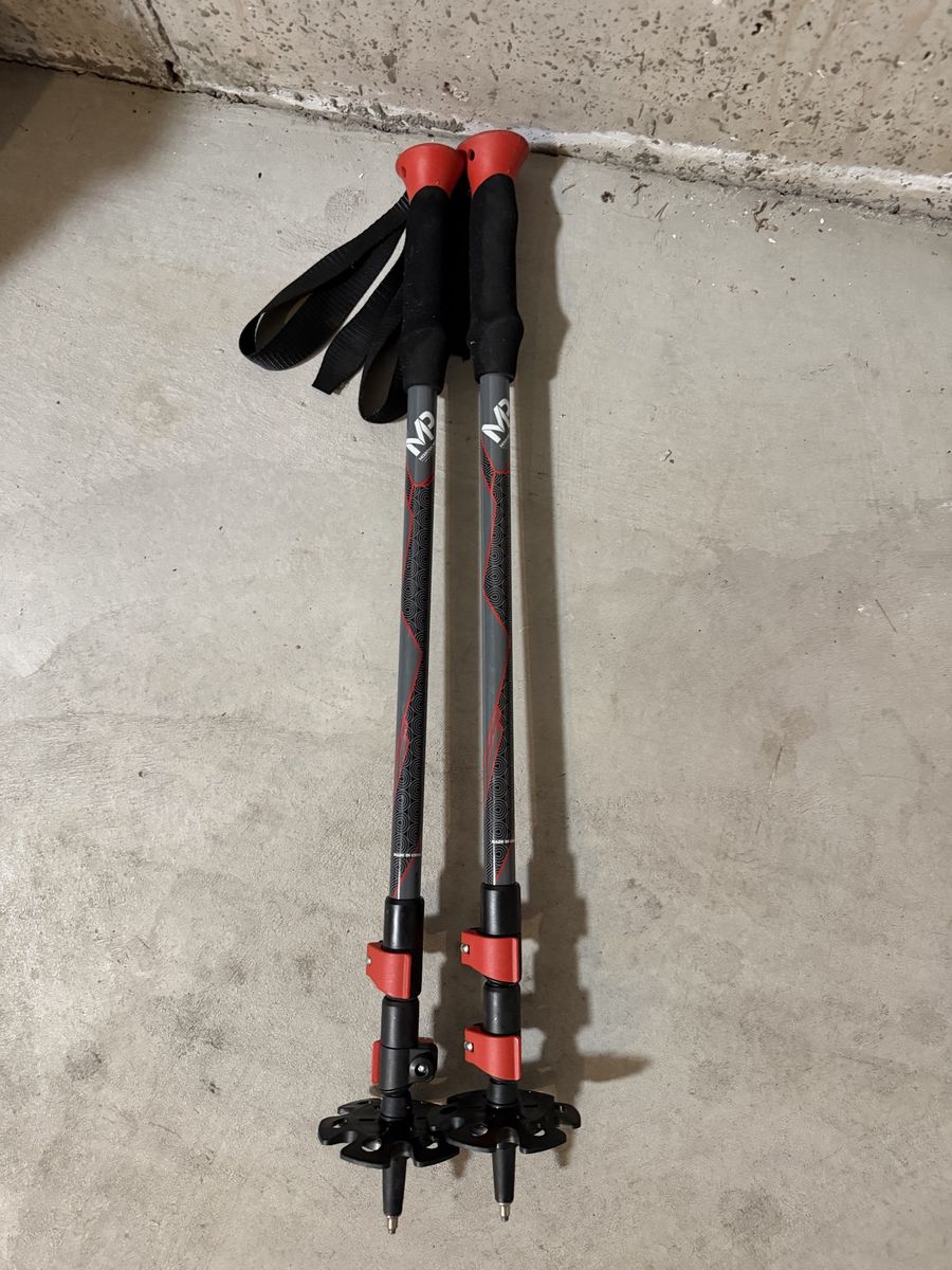 Mountain Products Adjustable Trekking Poles Pair - Red and Gray
