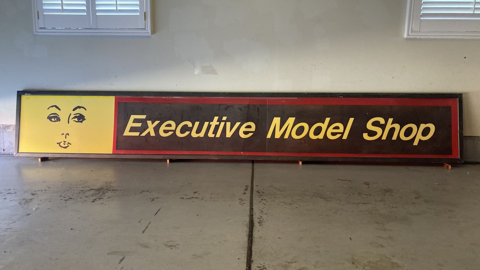 Infamous 1970's "Executive Model Shop" Sign State Street, Garage, Man Cave
