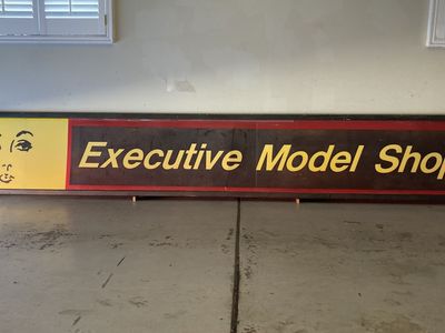 Infamous 1970's "Executive Model Shop" Sign State Street, Garage, Man Cave