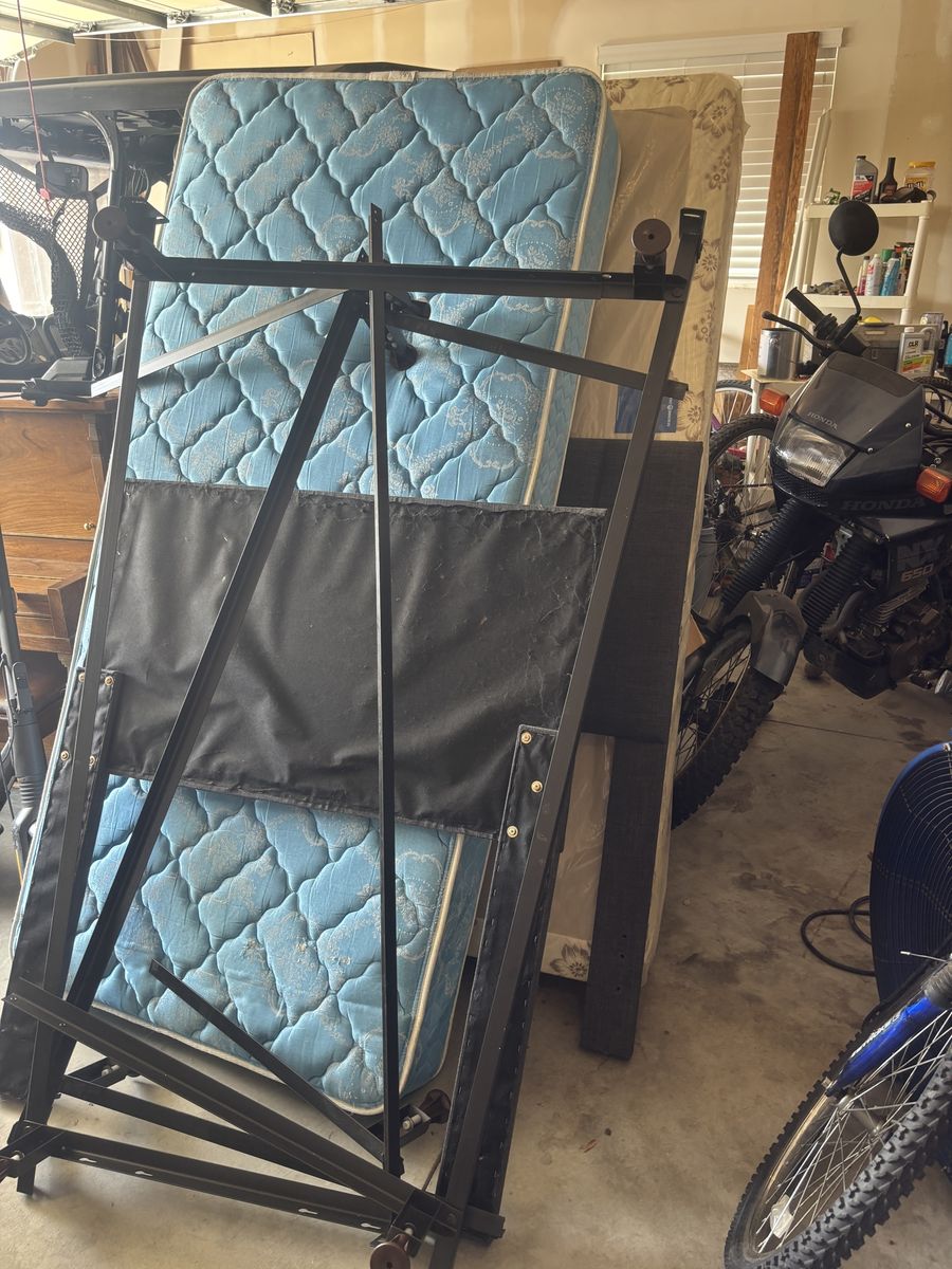 Metal Bed Frame with box springs and mattress 