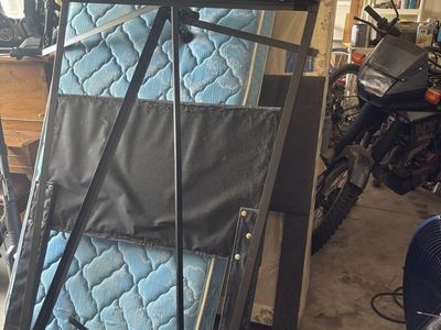 Metal Bed Frame with box springs and mattress