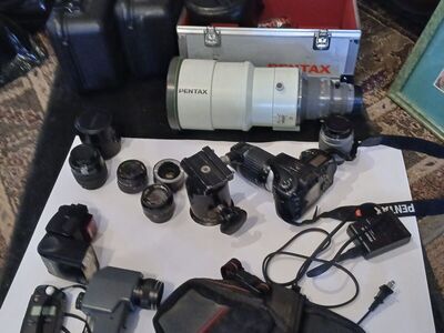Pentax camera and lenses.