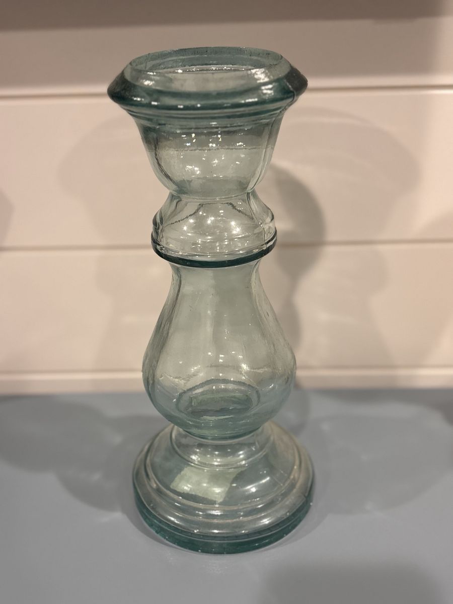 Large Glass Candlestick 12”