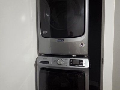 Maytag Front Load Stacked Washer and Dryer Set in Slate