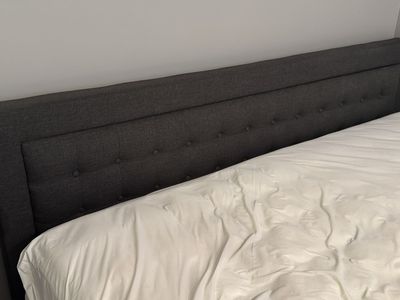 King Upholstered Tufted Platform Bed Frame