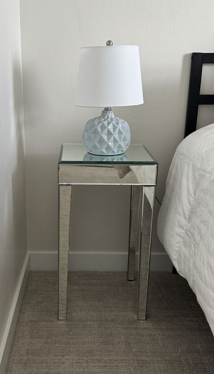 Mirrored Glass Accent End Tables / Nightstands - Set of 2