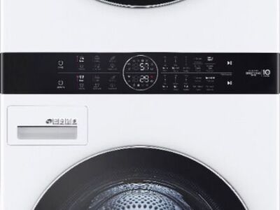 LG WKEX200HWA 4.5 Cu. Ft. Washer & 7.4 Cu. Ft. ELECTRIC Dryer, Single Unit Wash Tower 1476909 #84829