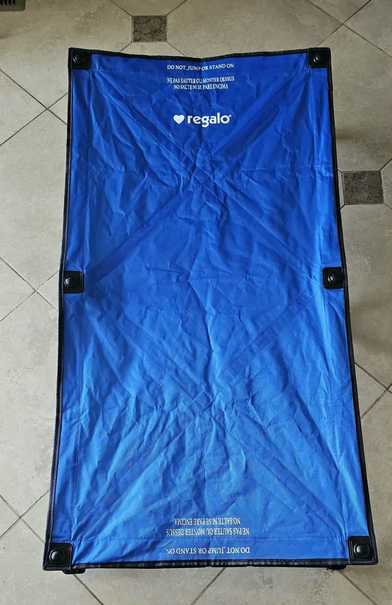 Regalo My Cot Portable Toddler Bed, Royal Blue, 48" L x 24.5" W, Steel Frame, 75lb Limit
