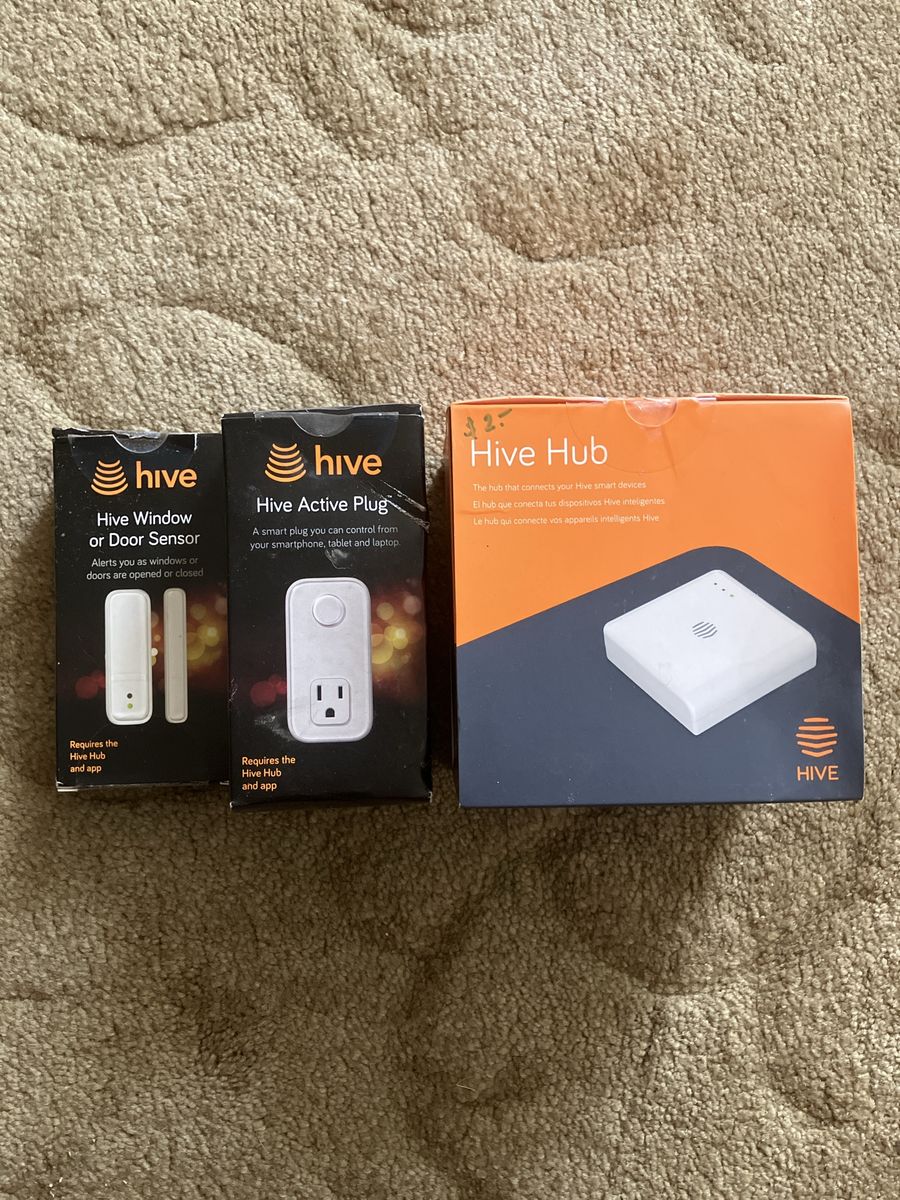 Hive Smart Home Starter Kit: Hub, Window/Door Sensor, & Active Plug - Control Devices Remotely