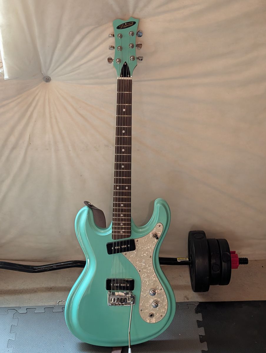 Aria Diamond DM-380 Electric Guitar - Surf Green (Mosrite Style)