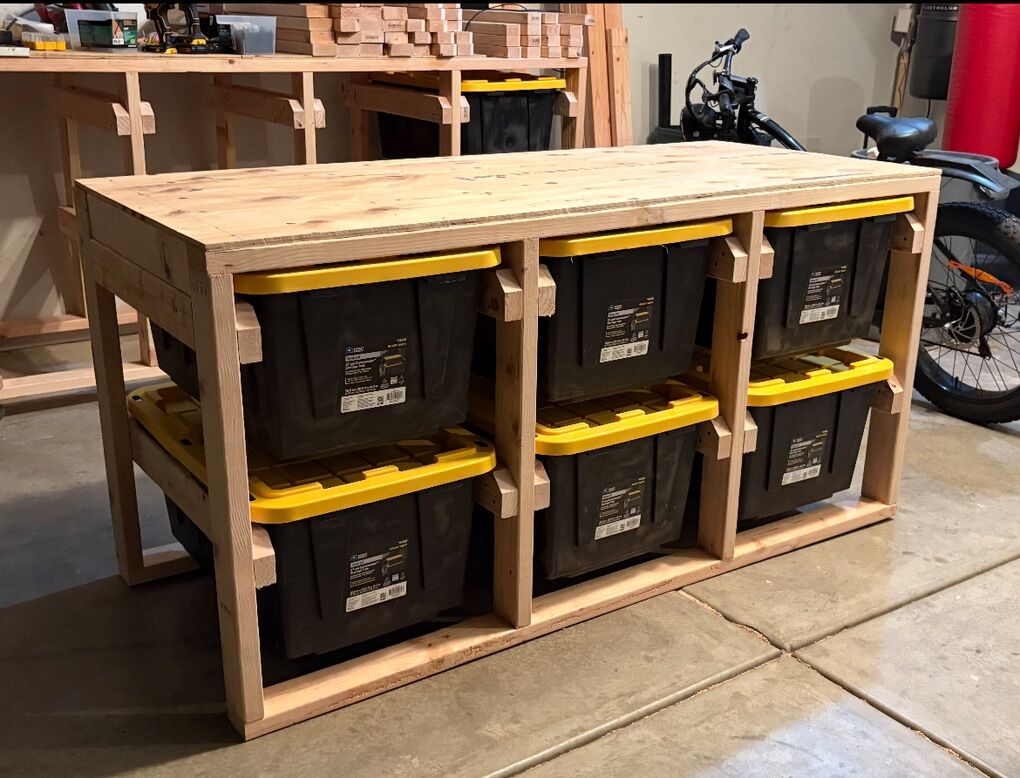 ALREADY BUILT Heavy Duty Storage Work Bench (mobile) ALREADY BUILT