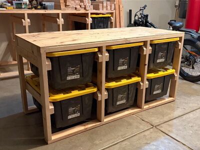 ALREADY BUILT Heavy Duty Storage Work Bench (mobile) ALREADY BUILT