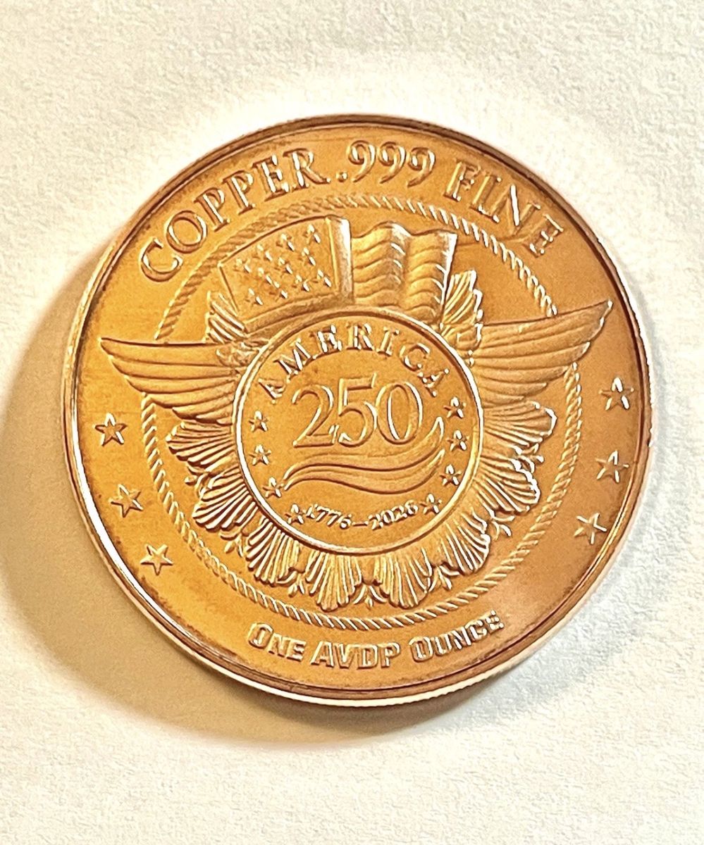 Lady Liberty 1 ounce Copper Coin .999 America 250