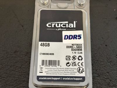 Crucial DDR5 48GB 5600 SODIMM Laptop RAM